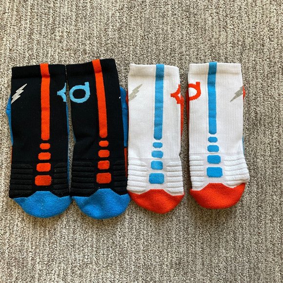 Lot of 2 pairs Men's Large 8-12 Nike KD Hyper Elite Basketball Crew Socks - Picture 3 of 3